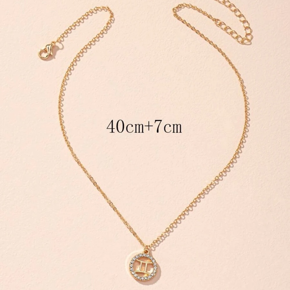 gold tone horoscope pendant boho necklace - Picture 4 of 4